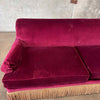 Ralph Lauren Burgundy Velvet Sofa With Down Filled Cushions