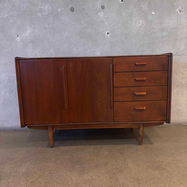 Vintage Solid Wood Mid Century Modern Credenza By Conant Ball Furniture Co.