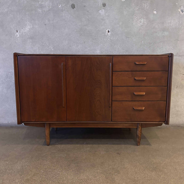 Vintage Solid Wood Mid Century Modern Credenza By Conant Ball Furniture Co.