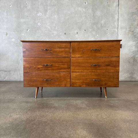 mid century modern dresser near me Mid Century 6 Drawer Solid Wood Dresser C. 1950's