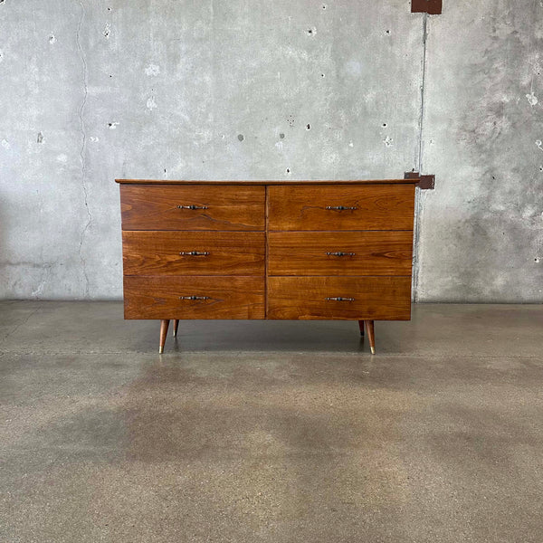 Mid Century 6 Drawer Solid Wood Dresser C. 1950's Mid Century 6 Drawer Solid Wood Dresser C. 1950's