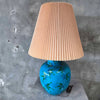 1970's Pottery Lamp Bamboo w/ Original Shade - PENDING