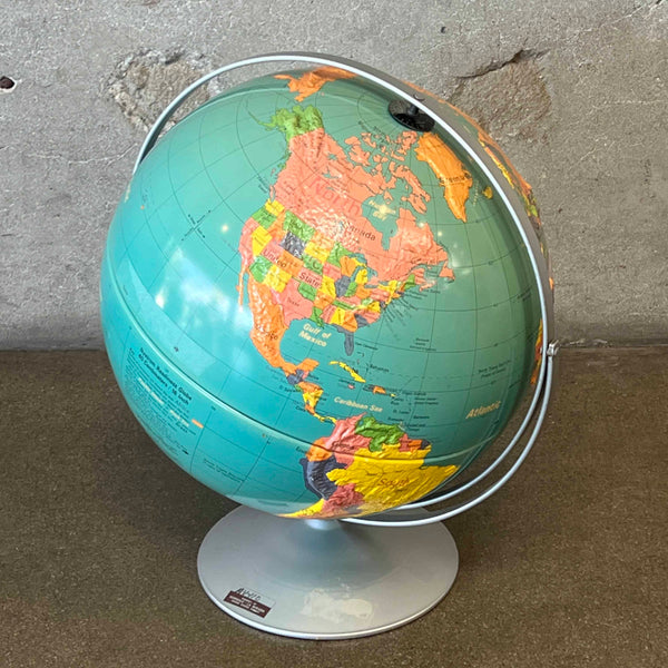 Vintage Soviet Era Nystrom Readiness Raised Relied 16" School Globe