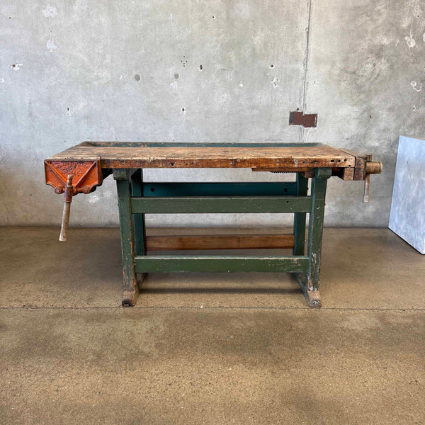1920's Work Bench/Wood Worker Bench - Great Bar on Desk