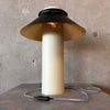 Pair of Scandinavian 20th Century Steel Off White Black & Gold Lamps #1