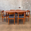 Vintage Lane Walnut Dining Table With Six Chairs & One Leaf - HOLD