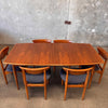 Vintage Lane Walnut Dining Table With Six Chairs & One Leaf - HOLD