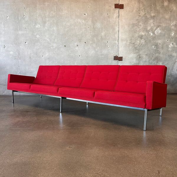 Ox Blood Red Extra Long Four Seater Modernica Split Rail Sofa