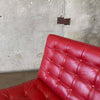 Cantoni Barcelona Style Red Leather Chair & Ottoman