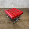 Cantoni Barcelona Style Red Leather Chair & Ottoman