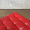 Cantoni Barcelona Style Red Leather Chair & Ottoman