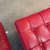 Cantoni Barcelona Style Red Leather Chair & Ottoman