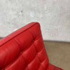 Cantoni Barcelona Style Red Leather Chair & Ottoman