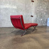 Cantoni Barcelona Style Red Leather Chair & Ottoman