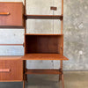 Mid Century Modern Teak Wall Unit With Drop Down Desk