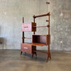 Mid Century Modern Teak Wall Unit With Drop Down Desk