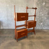 Mid Century Modern Teak Wall Unit With Drop Down Desk