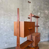 Mid Century Modern Teak Wall Unit With Drop Down Desk