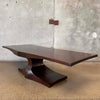 20th Century Brutalist Solid Sculpted Hardwood Coffee Table