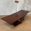 20th Century Brutalist Solid Sculpted Hardwood Coffee Table