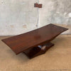 20th Century Brutalist Solid Sculpted Hardwood Coffee Table