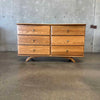 1950's Solid Oak Six Drawer Dresser by Ronney & Sons