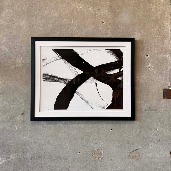 B & W Edition Cerigraph Modern Charcoal Art Print by Hulton