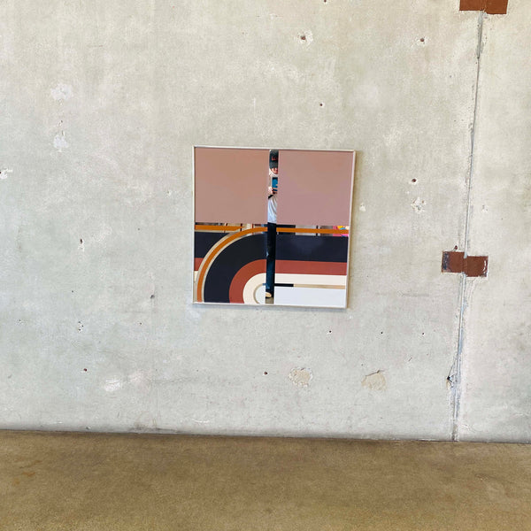 Mid Century Modern Mirror Art Abstract Letterman Style c. 1960s