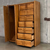 BOYD Oak Wardrobe Combination Dresser & Armoire 1980's