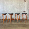 Set of Four Teak Barstools Designed by Johannes Andersen C. 1960s