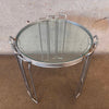 1970s Chrome + Glass Saporiti Italian Nesting Side Tables