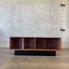 Record Storage Walnut Credenza - Black & White Dividers