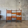 Mid Century Modern Walnut Wall Unit With Desk With Key - Yugoslavia 1960s