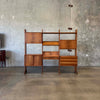 Mid Century Modern Walnut Wall Unit With Desk With Key - Yugoslavia 1960s