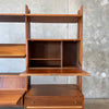 Mid Century Modern Walnut Wall Unit With Desk With Key - Yugoslavia 1960s