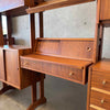 Mid Century Modern Walnut Wall Unit With Desk With Key - Yugoslavia 1960s