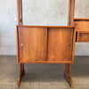 Mid Century Modern Walnut Wall Unit With Desk With Key - Yugoslavia 1960s