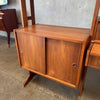Mid Century Modern Walnut Wall Unit With Desk With Key - Yugoslavia 1960s