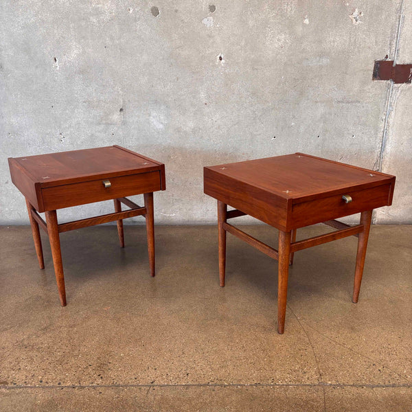 Set of 2 Vintage MCM Walnut Side Tables by American of Martinsville