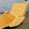 Mid Century Armed Wave Chaise with New Velvet Upholstery
