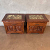Pair of Two 1960s Hand Carved Mexican End Tables