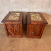 Pair of Two 1960s Hand Carved Mexican End Tables