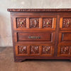 1960's Hand Carved Mexican Stone/ Agate Nine Drawer Credenza