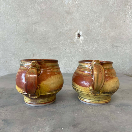 Pair of Studio Pottery Coffee Mugs