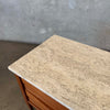 Pair Mid Century American of Martinsville Nightstands with Travertine