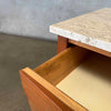 Pair Mid Century American of Martinsville Nightstands with Travertine