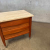 Pair Mid Century American of Martinsville Nightstands with Travertine