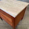 Pair Mid Century American of Martinsville Nightstands with Travertine