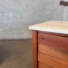 Pair Mid Century American of Martinsville Nightstands with Travertine