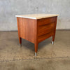 Pair Mid Century American of Martinsville Nightstands with Travertine